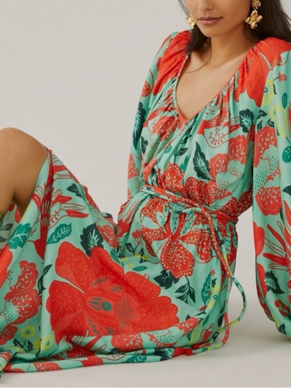 FARM Rio poppy print Maxi Dress NWT - Picture 4 of 14